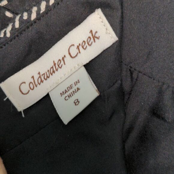 Coldwater Creek Black + White Diamond Motif Midi Pencil Skirt Sz 8 - Picture 5 of 8